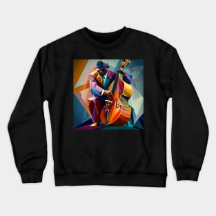 Abstract Art - a man playing cello, JAZZ man Crewneck Sweatshirt